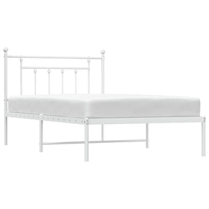 vidaXL Metal Bed Frame with Headboard White 39.4"x78.7"-4