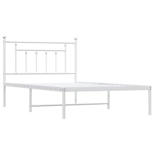 vidaXL Metal Bed Frame with Headboard White 39.4"x78.7"-5