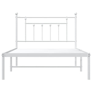 vidaXL Metal Bed Frame with Headboard White 39.4"x78.7"-6