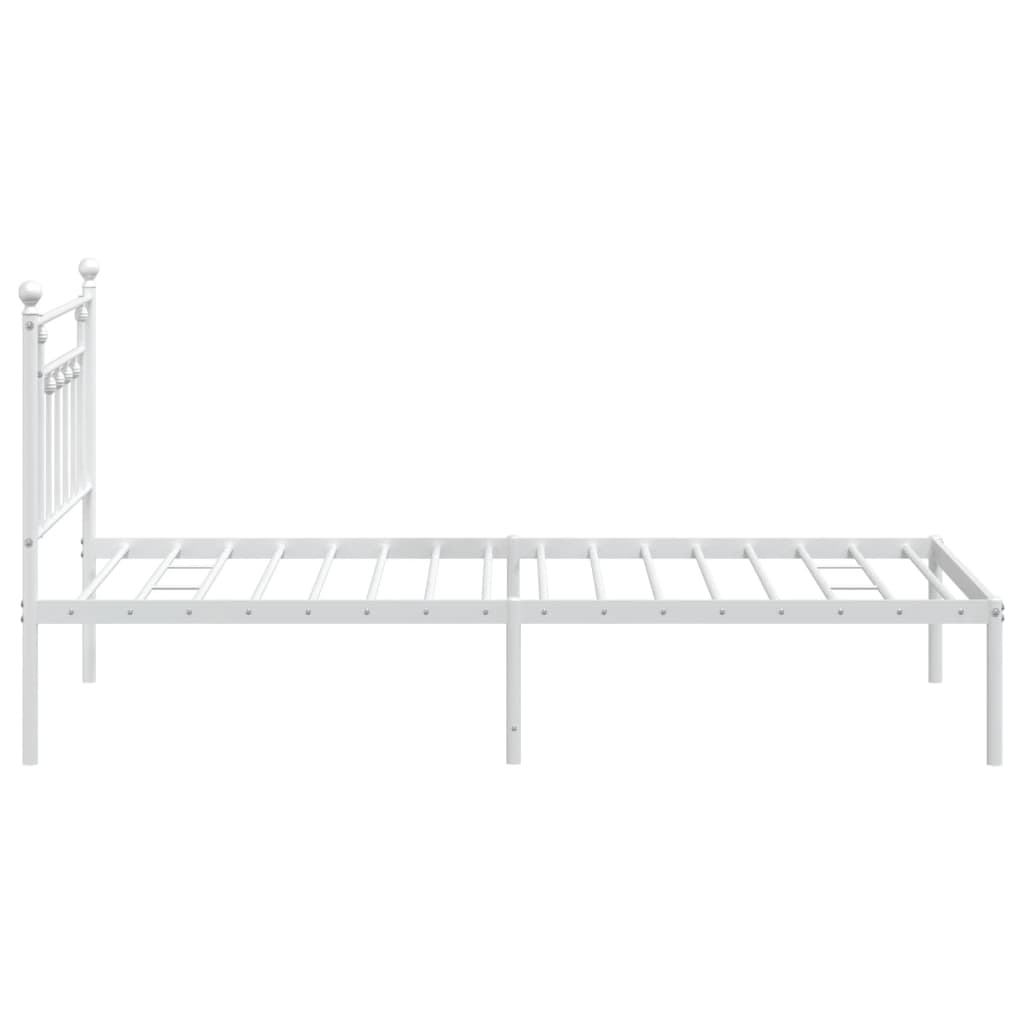 vidaXL Metal Bed Frame with Headboard White 39.4"x78.7"-7