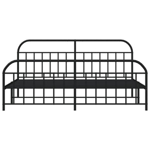 vidaXL Metal Bed Frame with Headboard and Footboard Black 76"x79.9" King-8