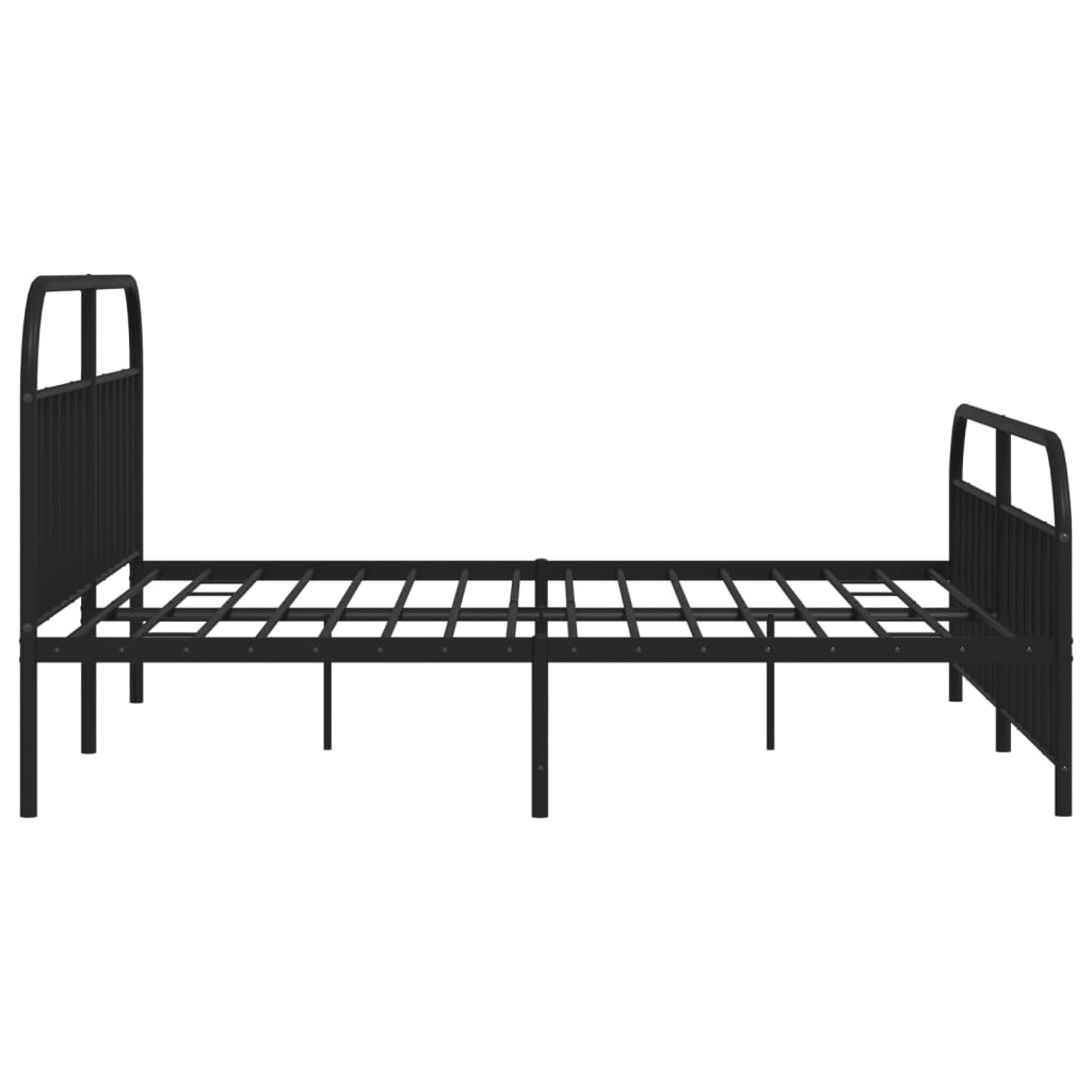 vidaXL Metal Bed Frame with Headboard and Footboard Black 76"x79.9" King-9