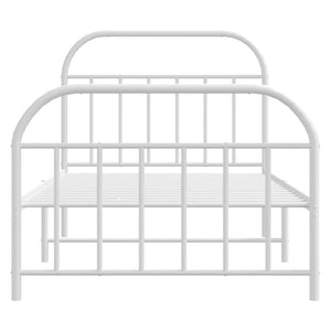 vidaXL Metal Bed Frame with Headboard and Footboard White 39.4"x74.8" Twin-6