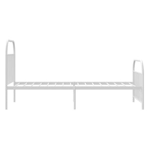 vidaXL Metal Bed Frame with Headboard and Footboard White 39.4"x74.8" Twin-7