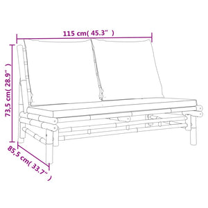 vidaXL Patio Bench with Cream White Cushions Bamboo-1