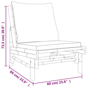 vidaXL Patio Chairs 2 pcs with Cream White Cushions Bamboo-5