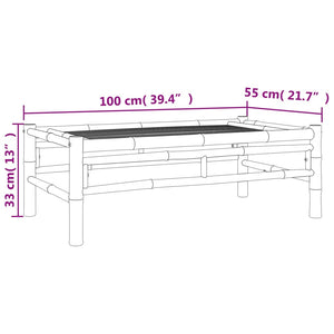 vidaXL Patio Coffee Table 39.4"x21.7"x13" Bamboo-5