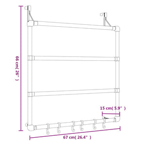 vidaXL Towel Hanger 26.4"x5.9"x26" Aluminum-4
