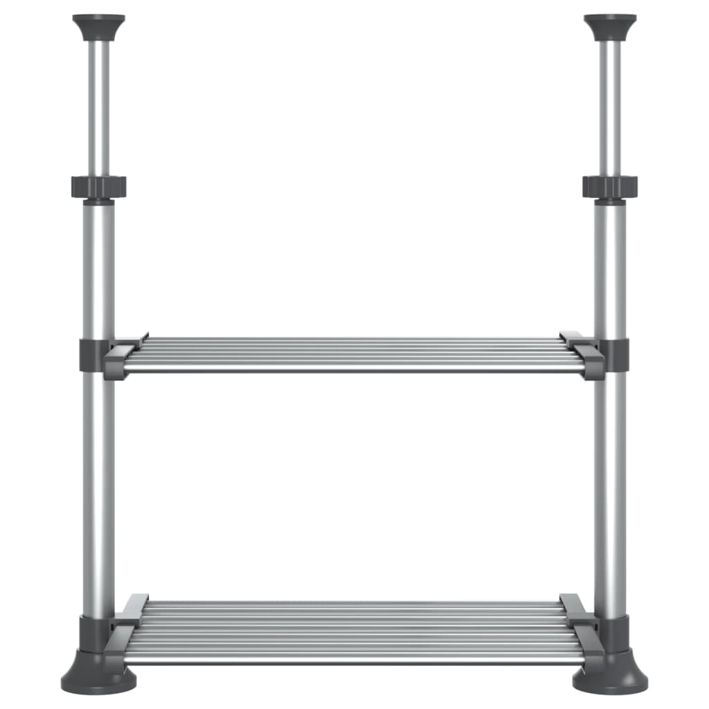 vidaXL Kitchen Shelf 19.7"x9.8"x(19.7"-27.6") Aluminum-1