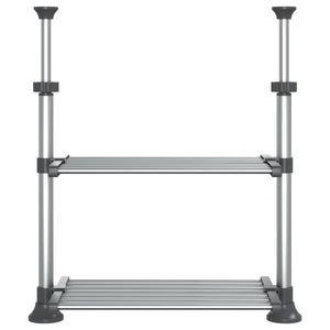 vidaXL Kitchen Shelf 19.7"x9.8"x(19.7"-27.6") Aluminum-1