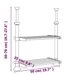 vidaXL Kitchen Shelf 19.7"x9.8"x(19.7"-27.6") Aluminum-5