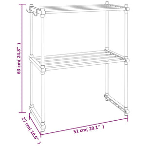 vidaXL Microwave Shelf White 20.1"x10.6"x24.8" Aluminum-4