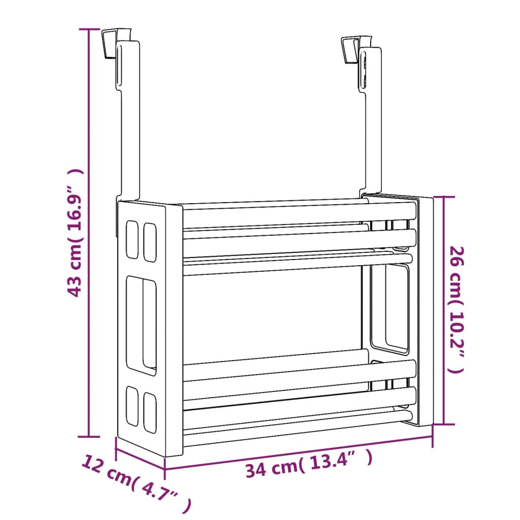 vidaXL Under Sink Organizer 13.4"x4.7"x10.2" Aluminum-4