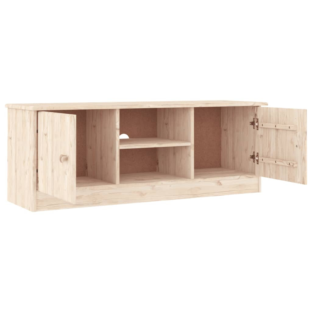 vidaXL TV Stand Entertainment Center with Open Shelf ALTA Solid Wood Pine-4