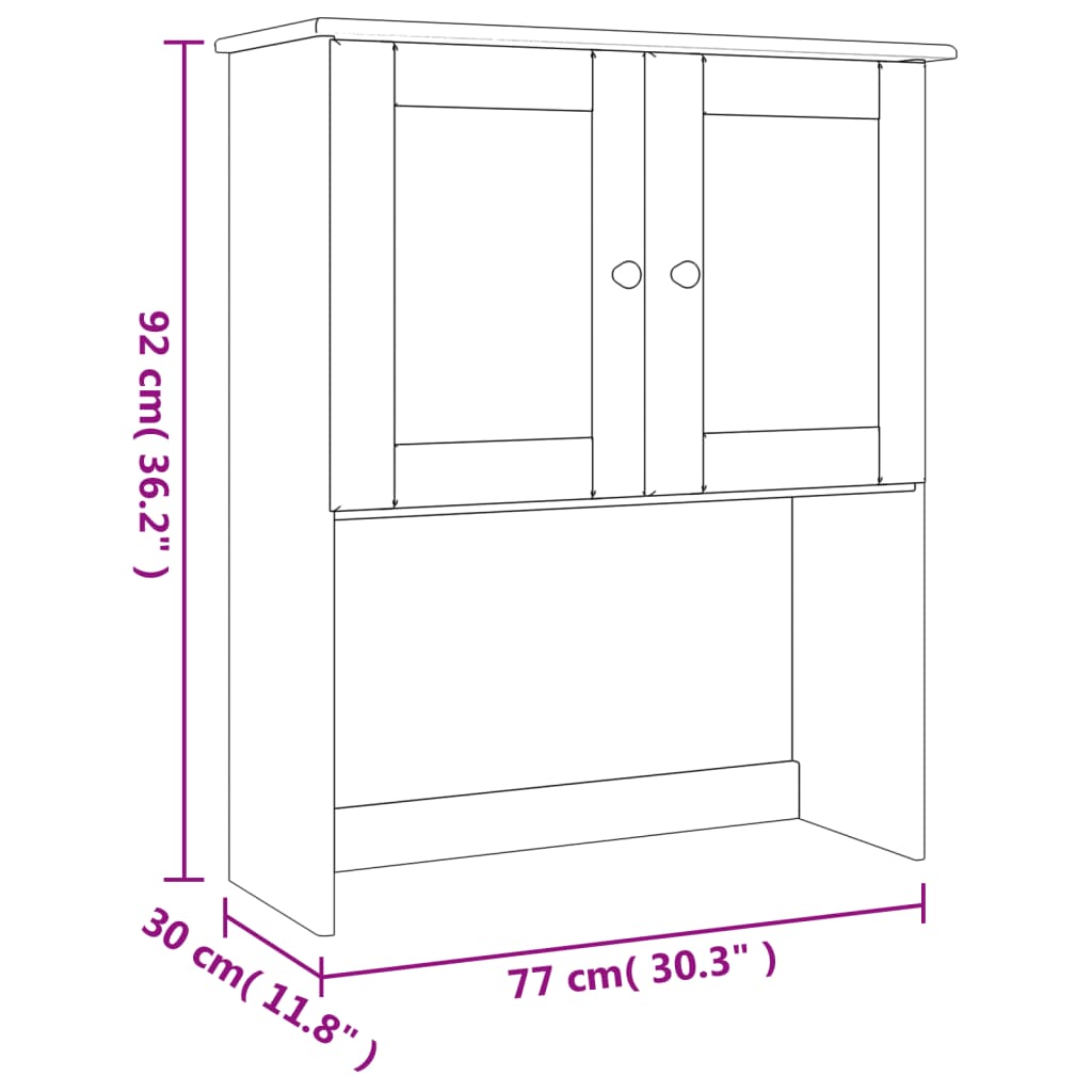 vidaXL Kitchen Shelf Wooden Dresser Top for Highboard ALTA Solid Wood Pine-12