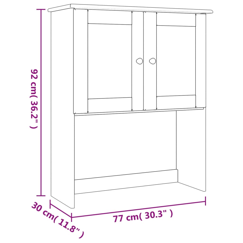 vidaXL Kitchen Shelf Wooden Dresser Top for Highboard ALTA Solid Wood Pine-5