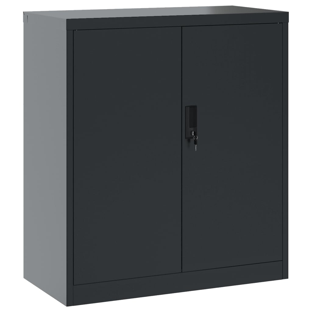 vidaXL File Cabinet Lockable Metal Storage Filing Cabinet with Doors Steel-0