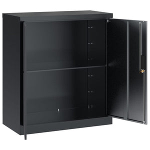 vidaXL File Cabinet Lockable Metal Storage Filing Cabinet with Doors Steel-14