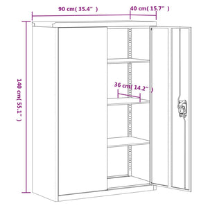 vidaXL Office Cabinet File Cabinet Storage Filing Cabinet with 2 Doors Steel-37