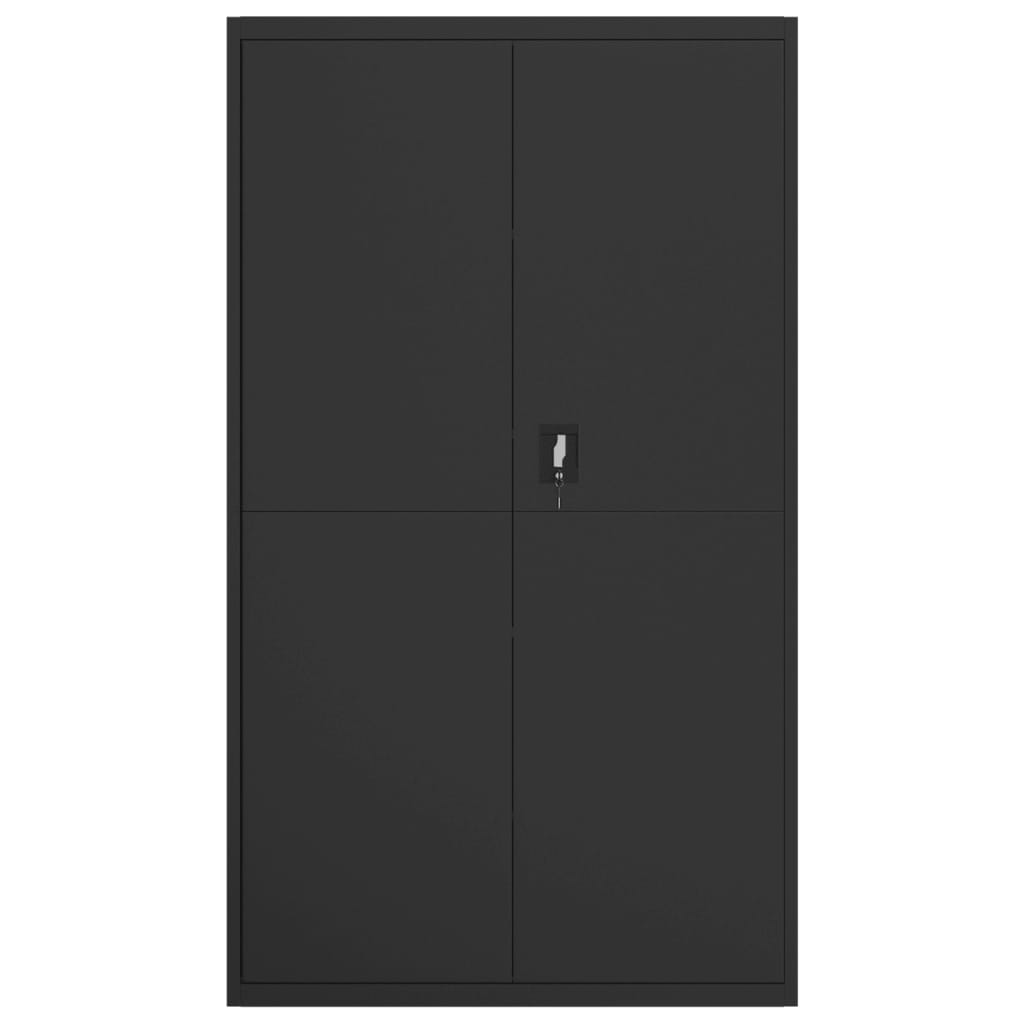 vidaXL File Cabinet Lockable Storage Unit Filing Cabinet with Doors Steel-2