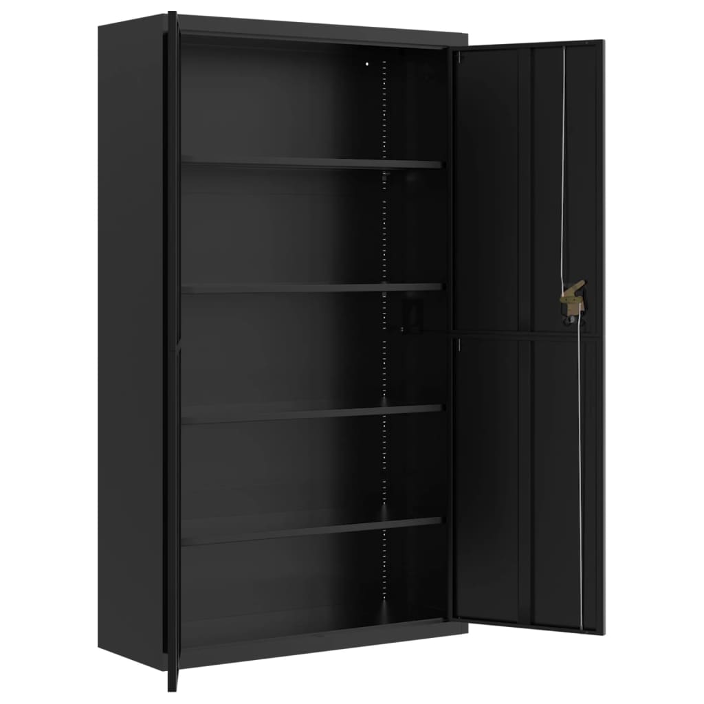 vidaXL File Cabinet Lockable Storage Unit Filing Cabinet with Doors Steel-7