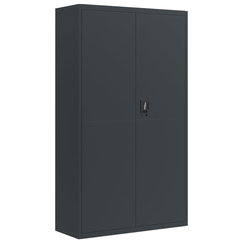 vidaXL File Cabinet Lockable Storage Unit Filing Cabinet with Doors Steel-3