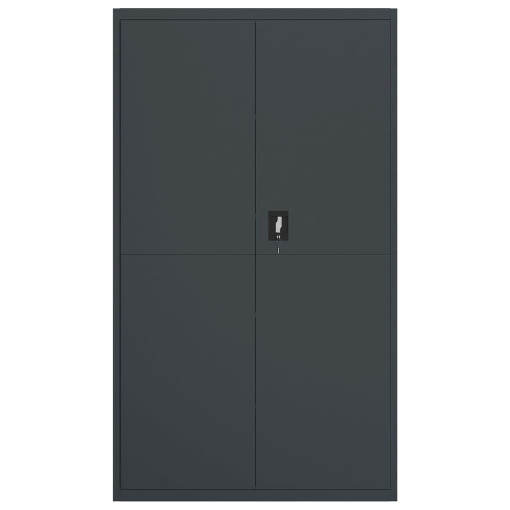 vidaXL File Cabinet Lockable Storage Unit Filing Cabinet with Doors Steel-12