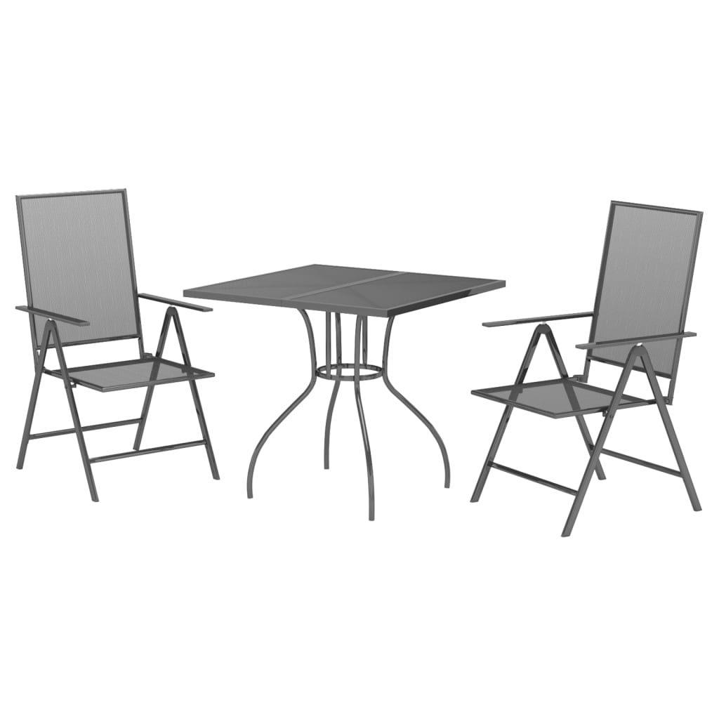 vidaXL Patio Dining Set Outdoor Table and Chair Furniture Anthracite Steel-9