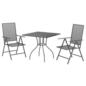 vidaXL Patio Dining Set Outdoor Table and Chair Furniture Anthracite Steel-9