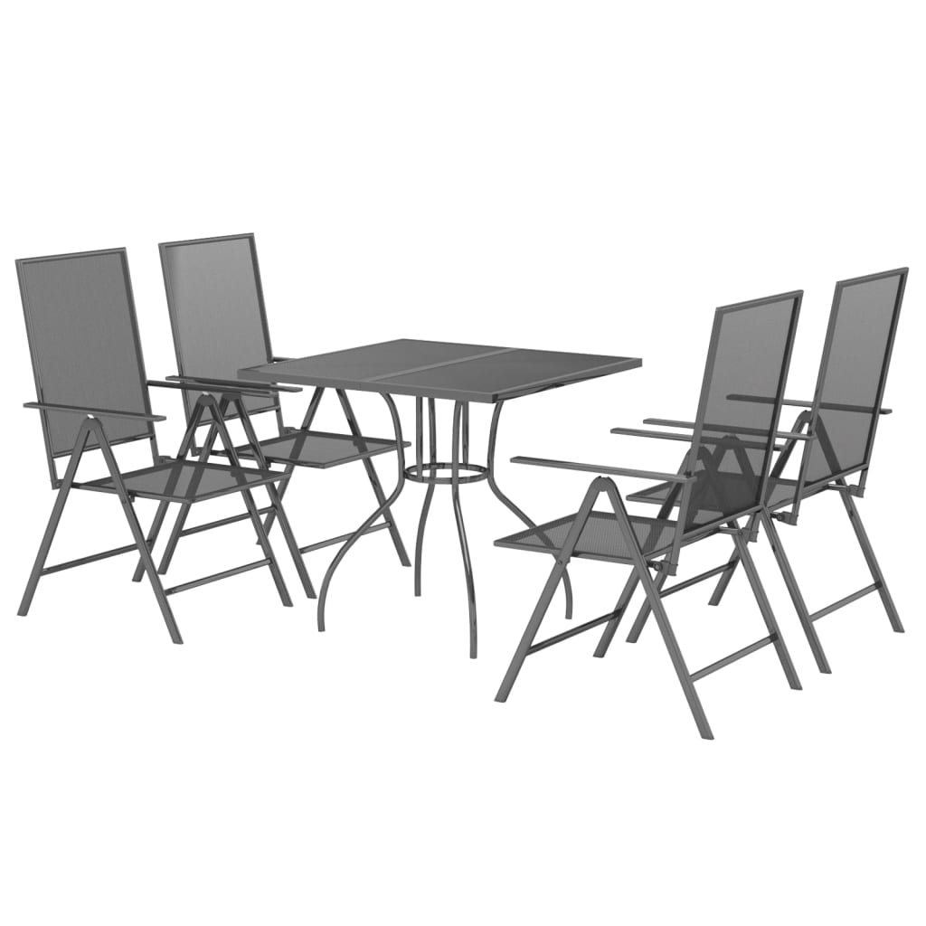 vidaXL Patio Dining Set Outdoor Table and Chair Furniture Anthracite Steel-0