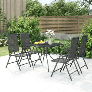 vidaXL Patio Dining Set Outdoor Table and Chair Furniture Anthracite Steel-12