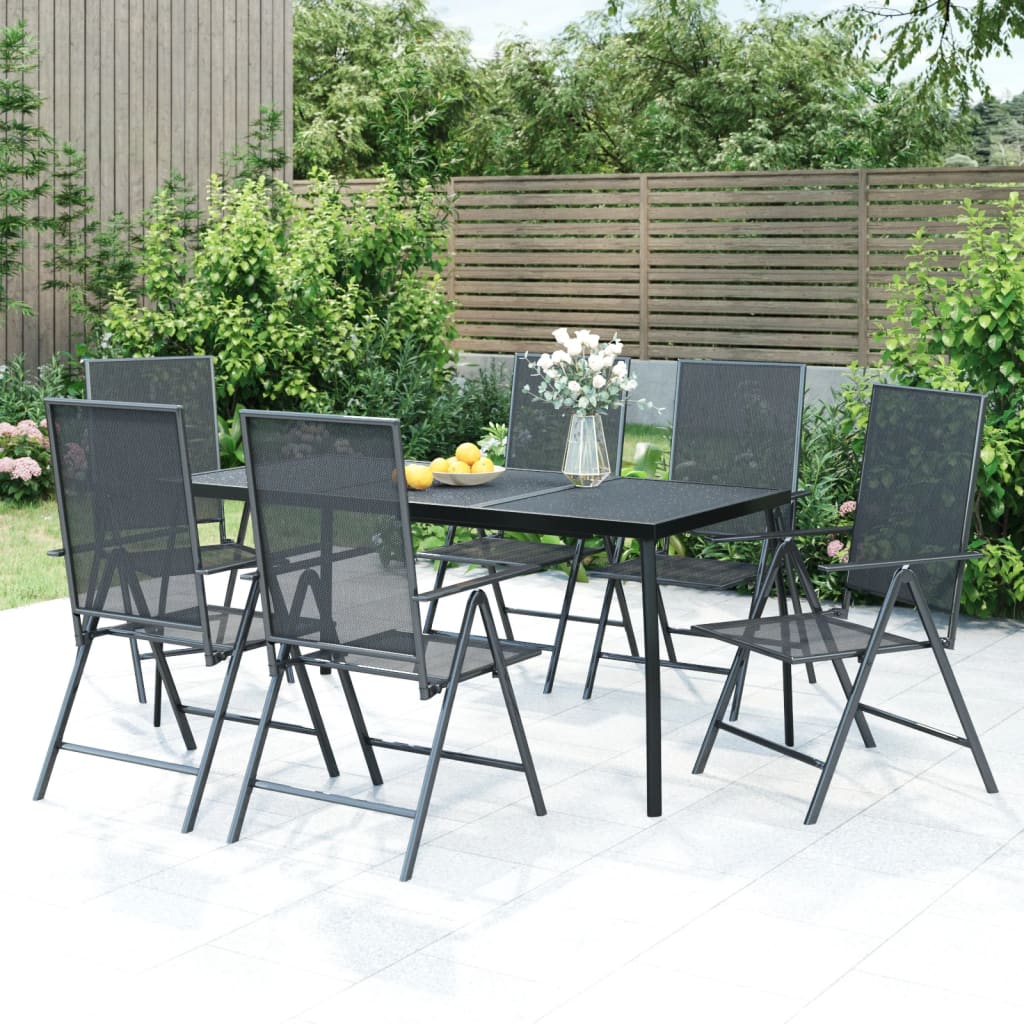 vidaXL Patio Dining Set Outdoor Table and Chair Furniture Anthracite Steel-14