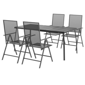 vidaXL Patio Dining Set Outdoor Table and Chair Furniture Anthracite Steel-29