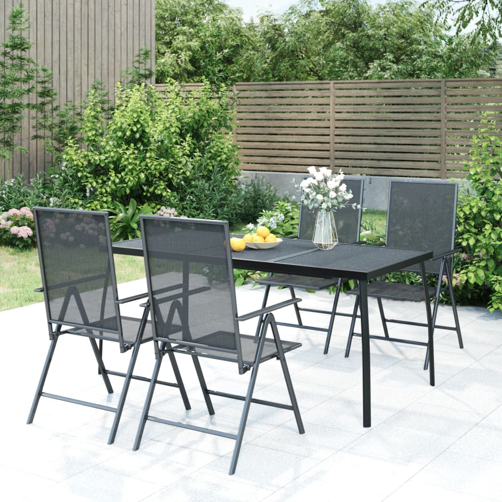 vidaXL Patio Dining Set Outdoor Table and Chair Furniture Anthracite Steel-17