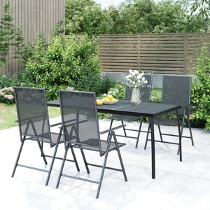 vidaXL Patio Dining Set Outdoor Table and Chair Furniture Anthracite Steel-17