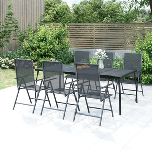 vidaXL Patio Dining Set Outdoor Table and Chair Furniture Anthracite Steel-1