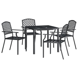 vidaXL 5 Piece Patio Dining Set Anthracite Steel-0