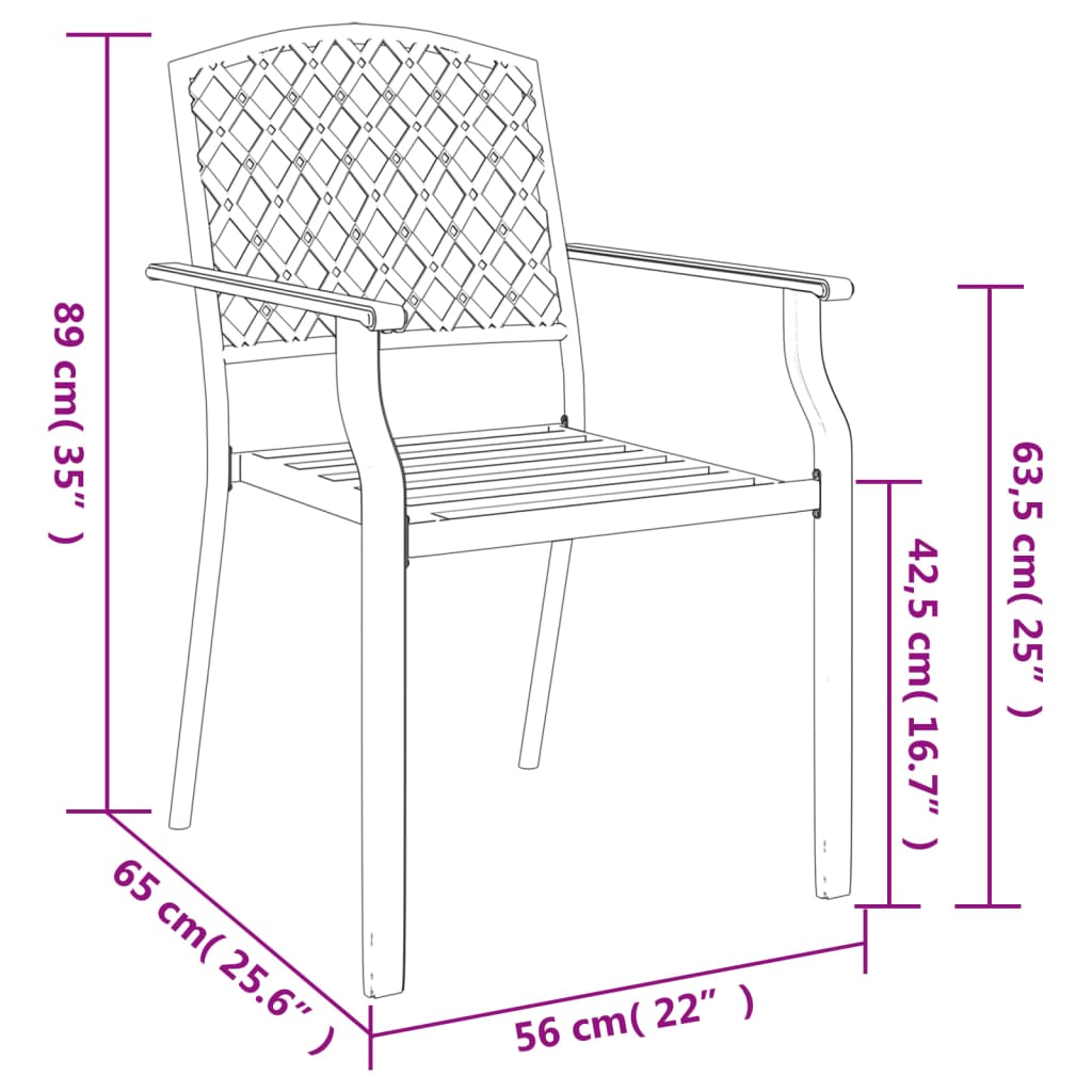 vidaXL 5 Piece Patio Dining Set Anthracite Steel-24