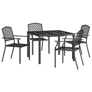 vidaXL 5 Piece Patio Dining Set Anthracite Steel-1