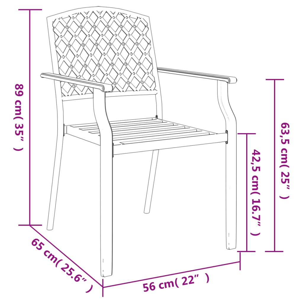 vidaXL 5 Piece Patio Dining Set Anthracite Steel-13