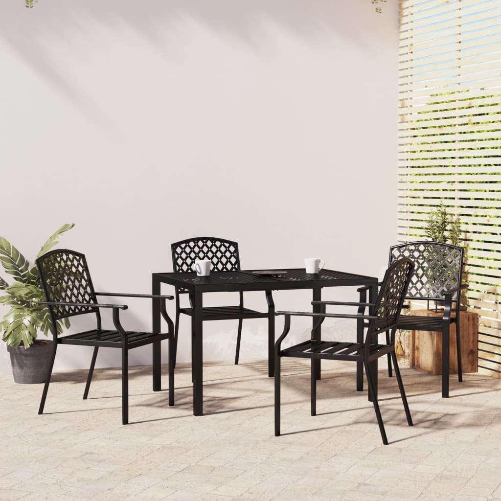 vidaXL 5 Piece Patio Dining Set Anthracite Steel-7