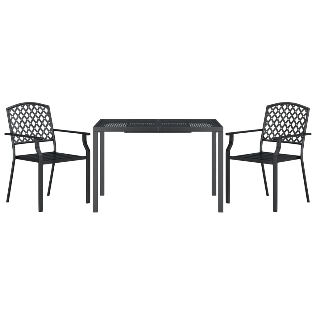 vidaXL 5 Piece Patio Dining Set Anthracite Steel-15