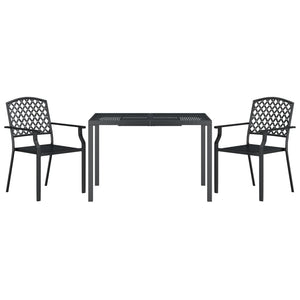 vidaXL 5 Piece Patio Dining Set Anthracite Steel-15