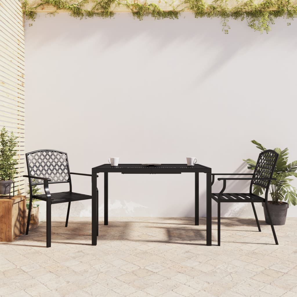 vidaXL 5 Piece Patio Dining Set Anthracite Steel-3