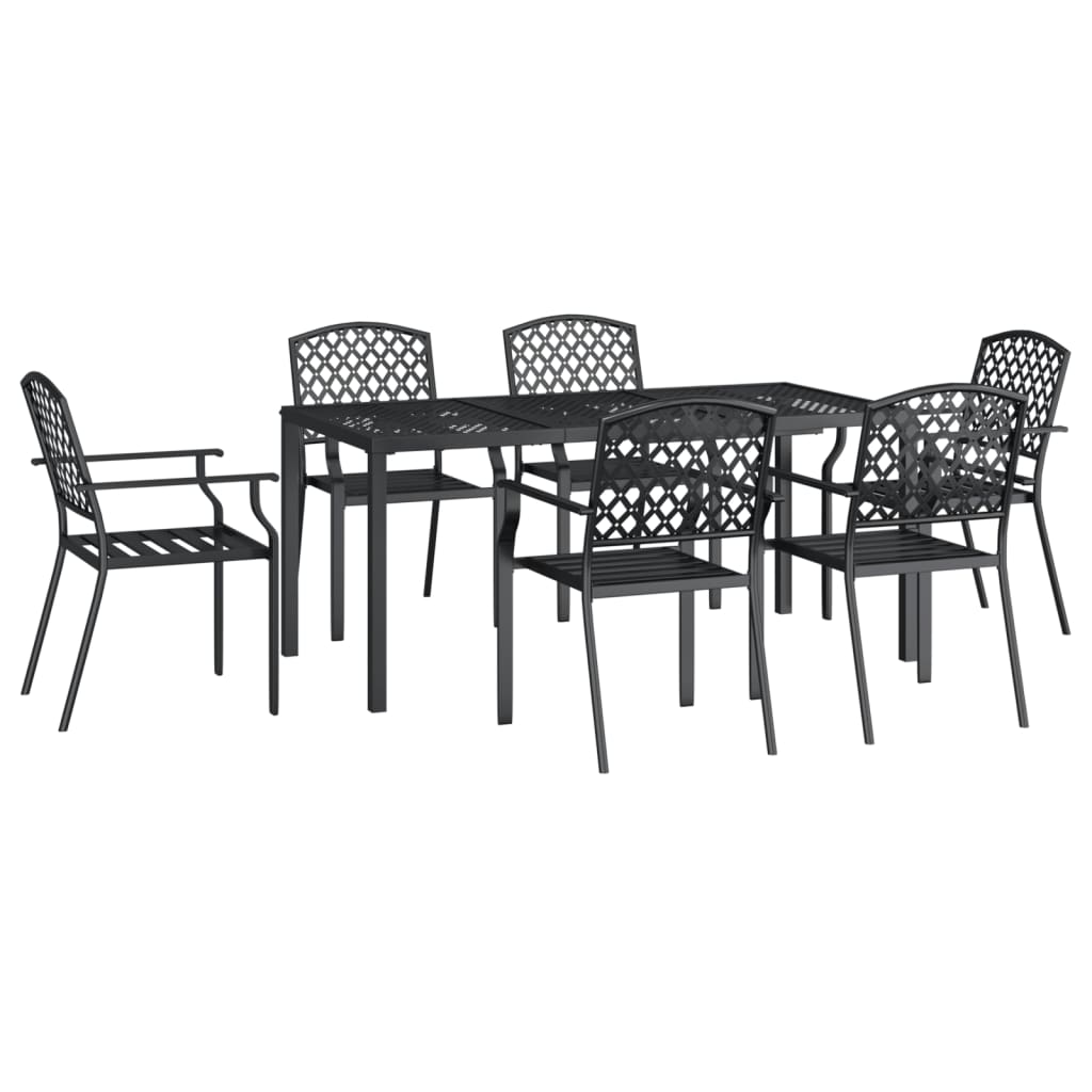 vidaXL 5 Piece Patio Dining Set Anthracite Steel-39