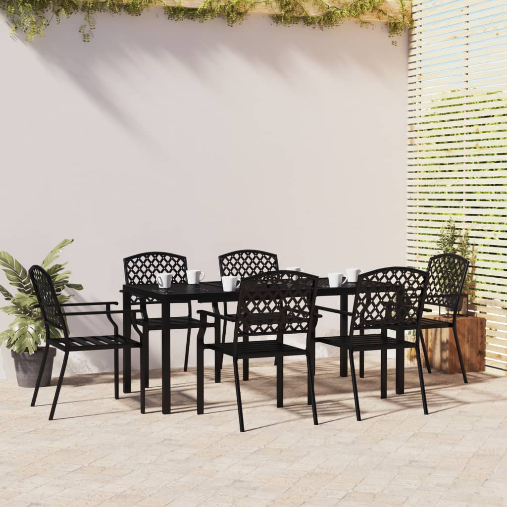 vidaXL 5 Piece Patio Dining Set Anthracite Steel-44