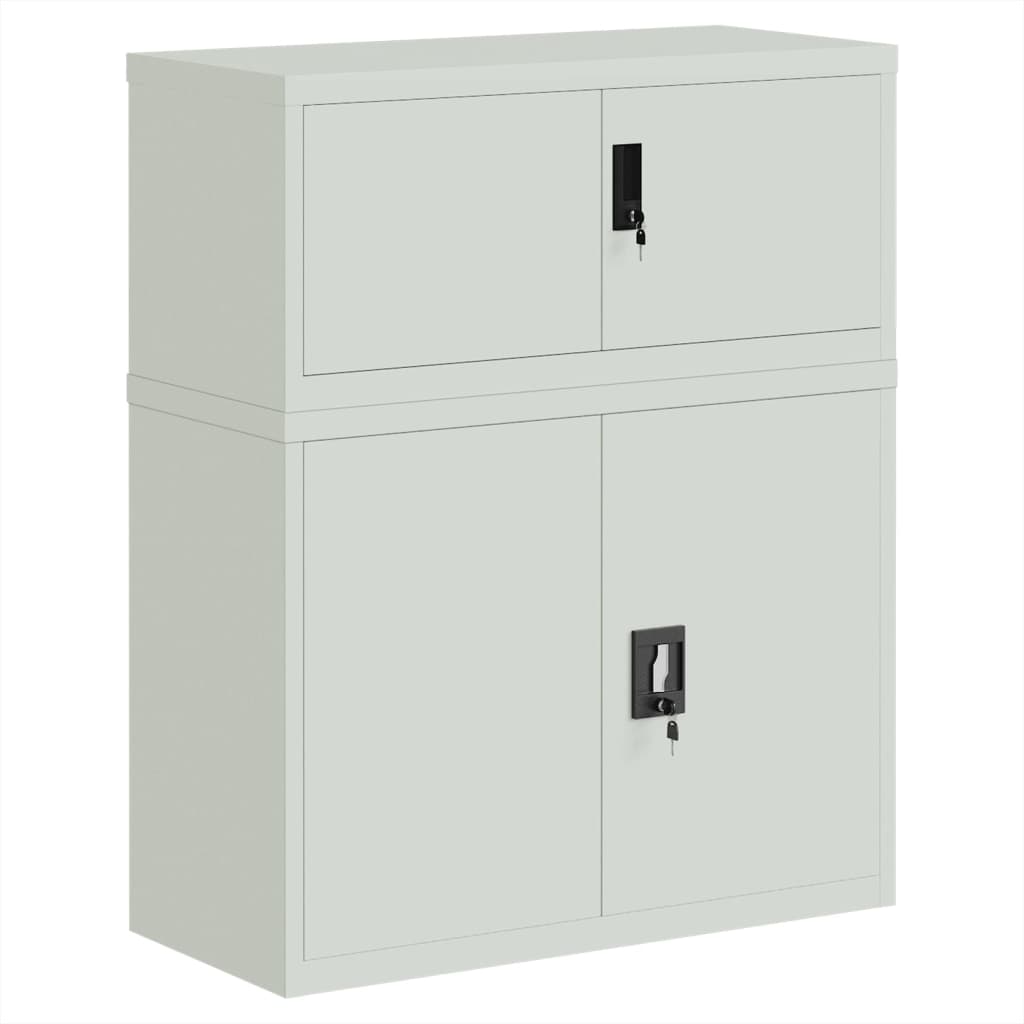 vidaXL File Cabinet Storage Unit Filing Cabinet for Office Light Gray Steel-3