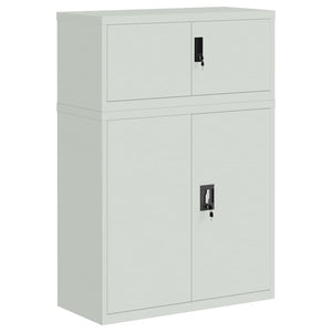 vidaXL File Cabinet Storage Unit Filing Cabinet for Office Light Gray Steel-22