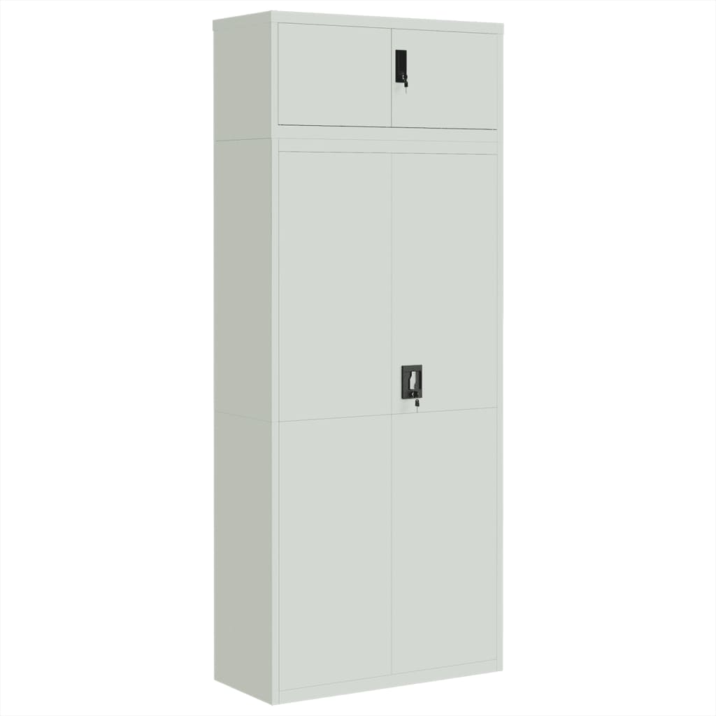 vidaXL File Cabinet Storage Unit Filing Cabinet for Office Light Gray Steel-0