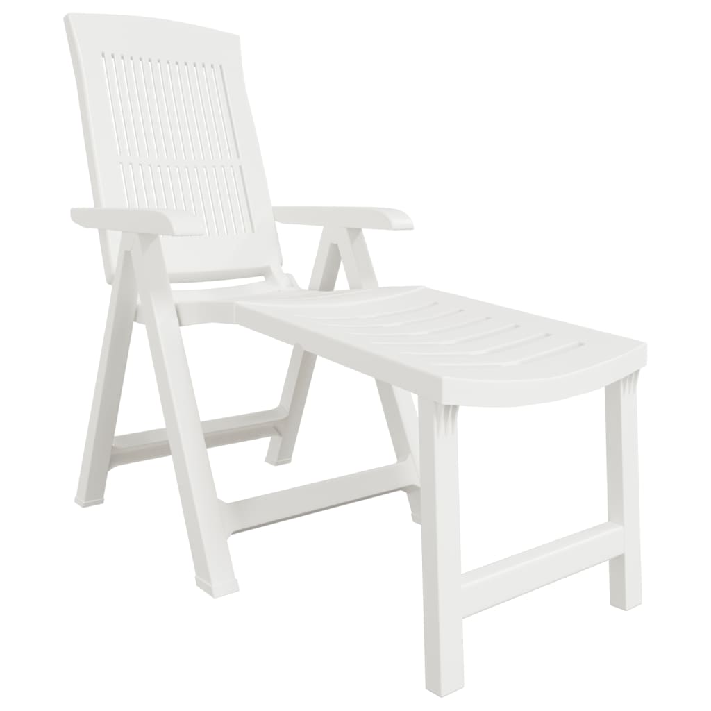 vidaXL Sun Lounger Patio Furniture Folding Outdoor Chaise Lounge Chair Plastic-7